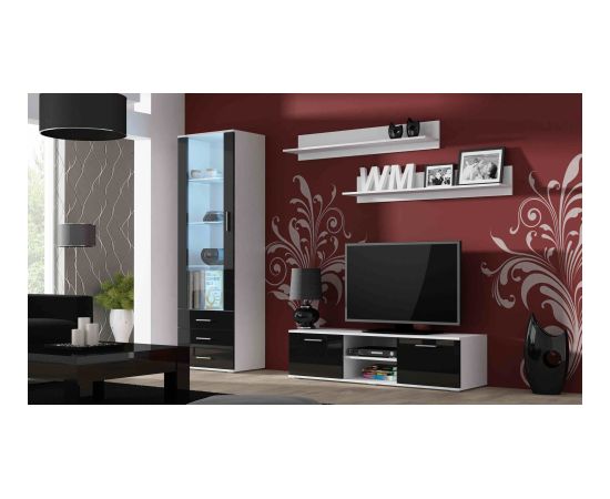 Cama Meble Cama display cabinet SOHO S1 white/black gloss