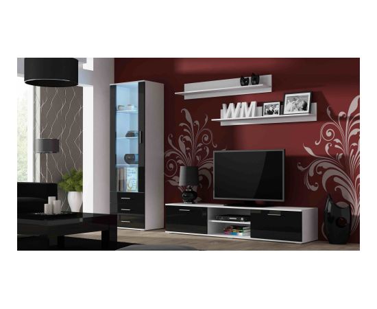 Cama Meble Cama display cabinet SOHO S1 white/black gloss