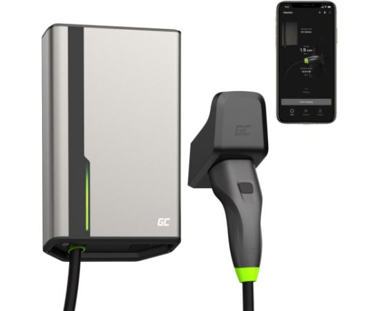 Green Cell EVGC021A2275 electric vehicle charging station Grey Aluminium Wall 3 Built-in display LED