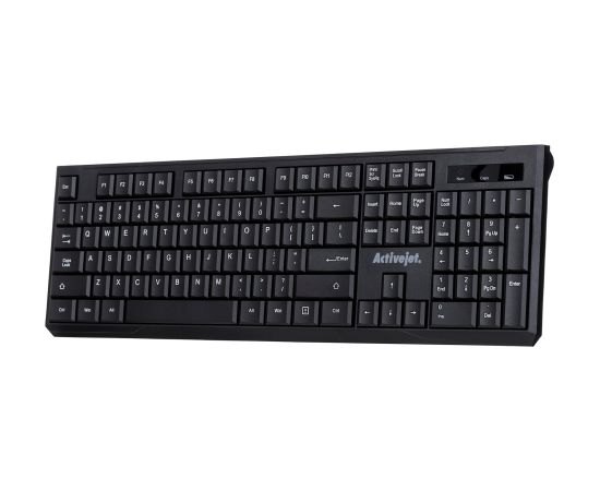 Activejet K-3911W Keyboard wireless black with 1x 1.5V AAA battery