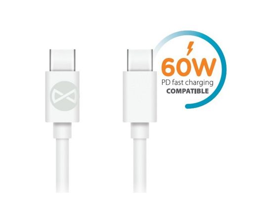 Forever cable USB-C - USB-C 1,0 m 3A white