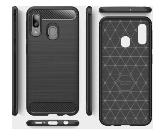 Fusion Trust Back Case Silikona Aizsargapvalks Priekš Samsung A405 Galaxy A40 Melns