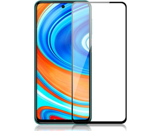 Fusion full glue 5D aizsargstikls pilnam ekrānam Xiaomi Redmi Note 10 5G | Poco M3 Pro melns