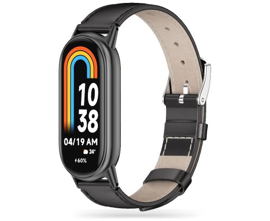 Tech-Protect Leatherfit siksniņa Xiaomi Smart Band 8 | 8 NFC - melna