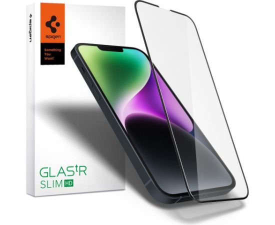 TEMPERED GLASS Spigen GLASS FC IPHONE 13 | 13 PRO | 14 BLACK