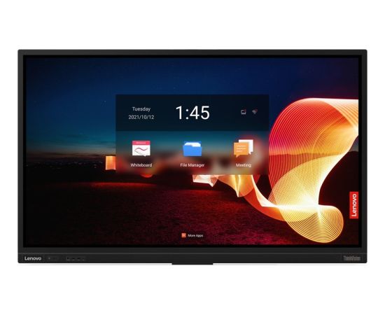 Monitor Lenovo Lenovo ThinkVision T75 - 190 cm (75") Diagonalklasse LCD-Display mit LED-Hintergrundbeleuchtung - interaktiv - mit Touchscreen (Multi-Touch) / 8-Mikrofon-Array / 4K-Kamera - Smart TV - Android - 4K UHD (2160p) 3840 x 2160 - HDR - Direct LED