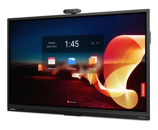 Monitor Lenovo Lenovo ThinkVision T75 - 190 cm (75") Diagonalklasse LCD-Display mit LED-Hintergrundbeleuchtung - interaktiv - mit Touchscreen (Multi-Touch) / 8-Mikrofon-Array / 4K-Kamera - Smart TV - Android - 4K UHD (2160p) 3840 x 2160 - HDR - Direct LED