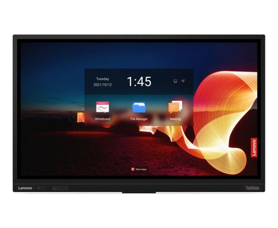 Monitor Lenovo Lenovo ThinkVision T65 - 165 cm (65") Diagonalklasse LCD-Display mit LED-Hintergrundbeleuchtung - interaktiv - mit Touchscreen (Multitouch) / 8-Mikrofon-Array - Smart TV - Android - 4K UHD (2160p) 3840 x 2160 - HDR - Direct LED - Raven Blac