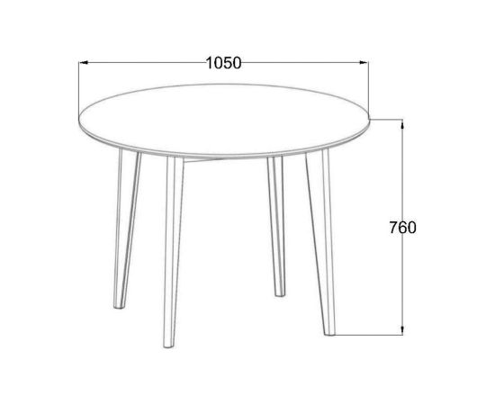 Ēdamistabas galds ROXBY, D105xH76cm, balts