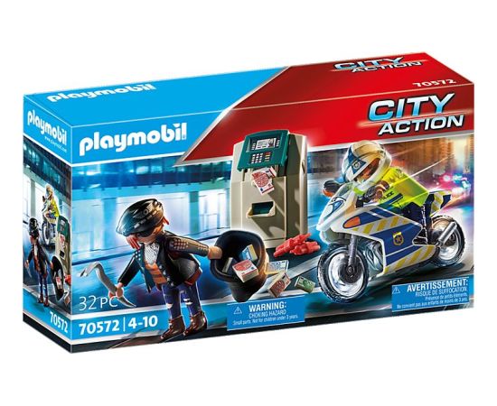 Playmobil Policyjny motor: Pościg za przestępcą (70572)