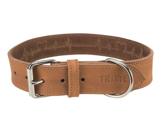 Trixie Obroża Rustic Heartbeat z grubej skóry, L–XL: 55–65 cm/40 mm, brązowa