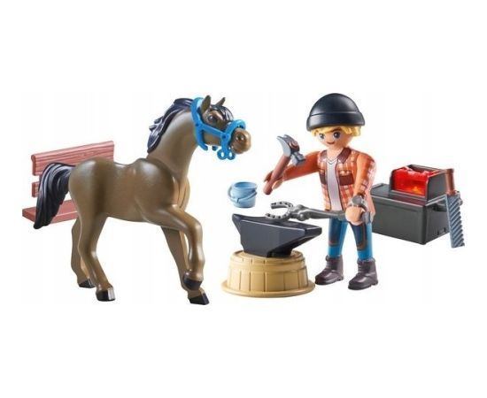 Playmobil Zestaw z figurkami Horses 71357 Kowal Ben i Achilles