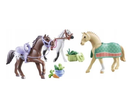 Playmobil Zestaw z figurkami Horses 71356 3 konie: Morgan, Quarter Horse i Angloar