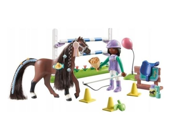 Playmobil Zestaw z figurkami Horses 71355 Zoe i Blaze z przeszkodami