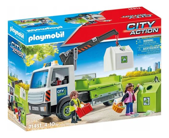 Playmobil Zestaw z figurkami City Action 71431 Samochód ciężarowy z kontenerami na szkło