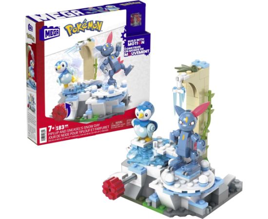 Mattel Mega Bloks Klocki Mega Pokemon Śnieżny dzień Piplupa i Sneasela 183 elementy HKT20