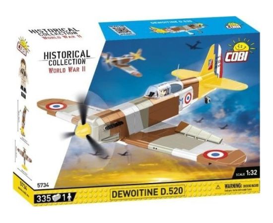 Cobi COBI 5734 Historical Collection WWII Samolot myśliwski francuski Dewoitine D.520 335 klocków