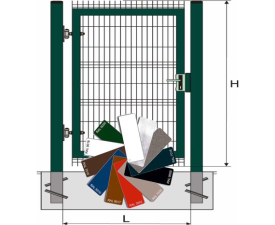 Vārti 3D H2,03*W1,0m 1-V RAL?