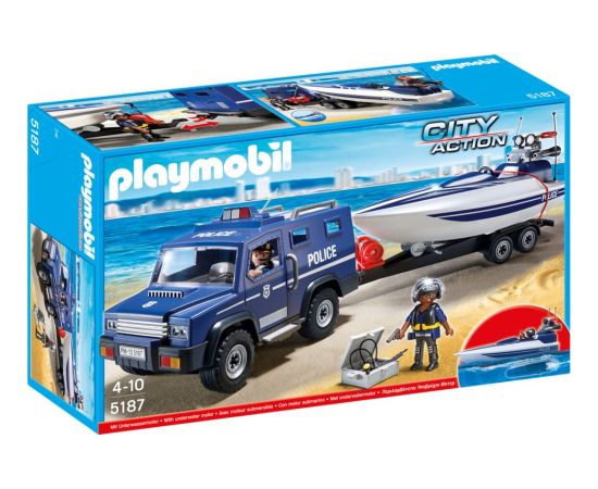 Playmobil Pojazd Terenowy Policji z Motorówką (5187)