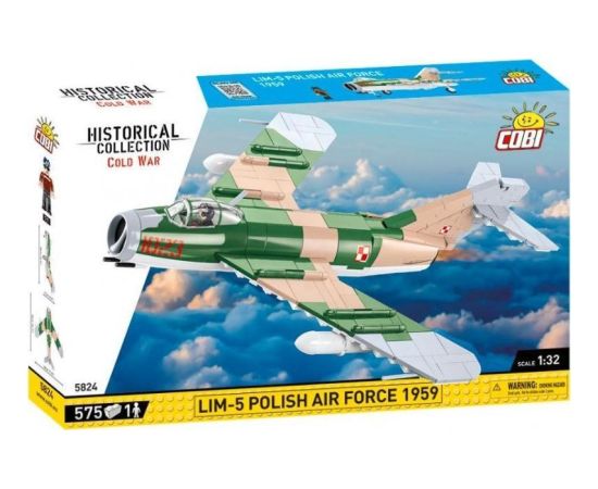 Cobi COBI 5824 Historical Collection Cold War Zimna Wojna Samolot myśliwski LIM-5 Polish Air Force 1959 575 klocków