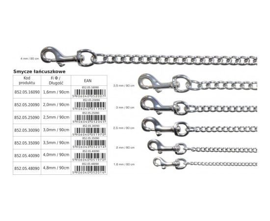 Dino Smycz łańcuszkowa 3.5 mm x 90 cm