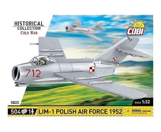 Cobi COBI 5822 Historical Collection Cold War Zimna Wojna Samolot myśliwski LIM-1 Polish Air Force 504 klocki