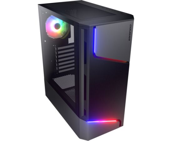 COUGAR | MX360 RGB | PC Case | Mid Tower / Metal Front Panel with ARGB strips / 1 x ARGB Fan / TG Left Panel