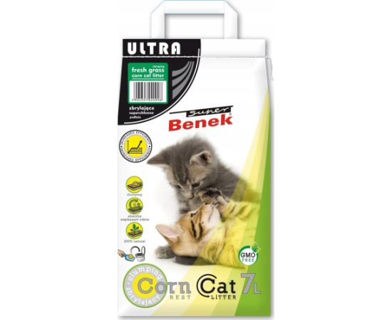 Żwirek dla kota CERTECH SUPER BENEK 7l CORN CAT ULTRA ŚWIEŻA      TRAWA Zbrylający żwirek kukurydziany zapachowy   /156