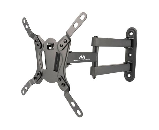 Maclean MC-418 TV Monitor Full Motion Wall Mount 23"-43" 30kg max VESA 200x200 Black Tilting Rotating Adjustable Wall Distance Holder Bracket Sturdy Powder Coating