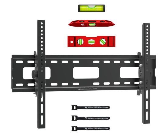 Maclean TV MC-421 Wall Mount Bracket 32"-90" VESA 600x400 80kg Tilting Universal Adjustable Spirit Level Accessories Flat Slim