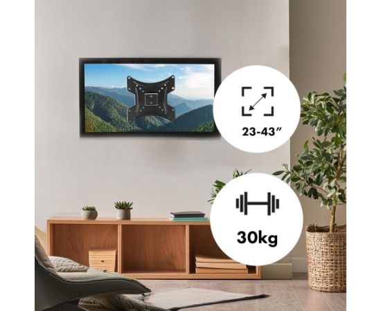 Maclean MC-414 TV Monitor Wall Mount max. VESA 200x200 23-43 30kg Black Tilting Bracket Holder