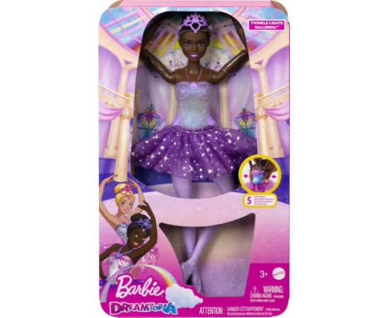 Lalka Barbie Mattel Baletnica Magiczne światełka Brunetka HLC26