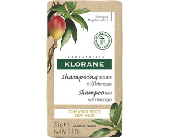 KLORANE_Mango Shampoo Bar szampon w kostce  do włosów suchych z mango 80g