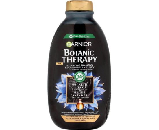 Garnier Botanic Therapy Balansujący Szampon do przetłuszczających się włosów i suchej skóry głowy z węglem aktywnym 400ml