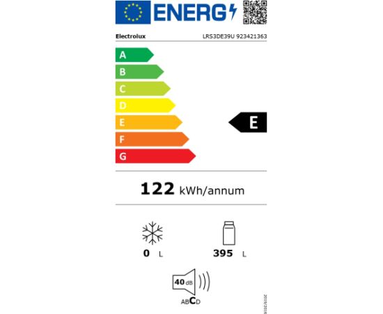 Electrolux LRS3DE39U Ledusskapis 186cm 600.sērija