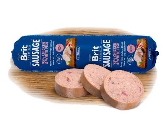 Brit Premium Sausage Chicken & White Fish 800g