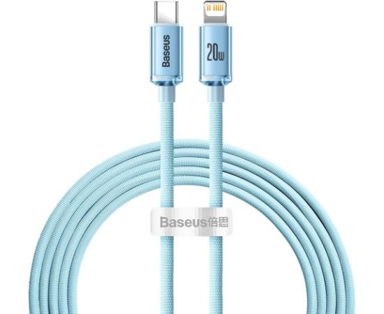 Baseus cable Crystal Shine USB-C - Lightning 2,0 m 20W sky blue