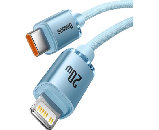 Baseus cable Crystal Shine USB-C - Lightning 2,0 m 20W sky blue