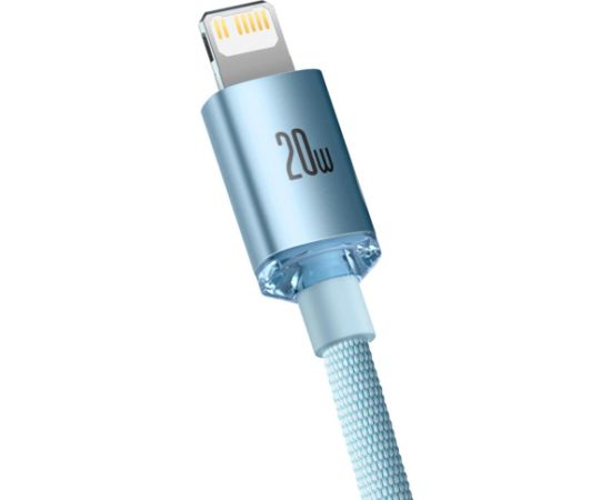 Baseus cable Crystal Shine USB-C - Lightning 2,0 m 20W sky blue