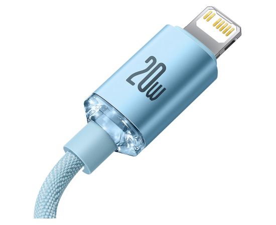 Baseus cable Crystal Shine USB-C - Lightning 2,0 m 20W sky blue