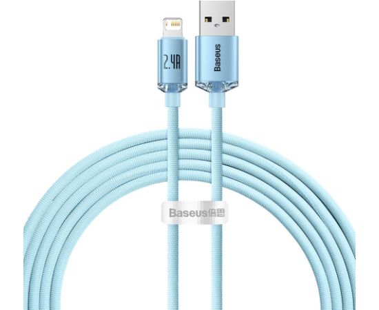 Baseus cable Crystal Shine USB - Lightning 2,0 m 2,4A sky blue