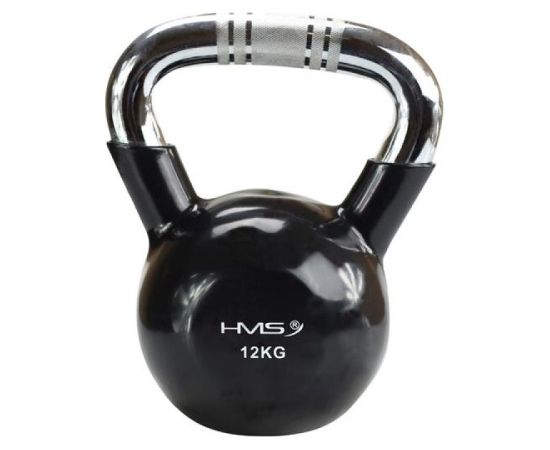 Kettlebell cast iron handle knurled chrome HMS KTC16 BLACK