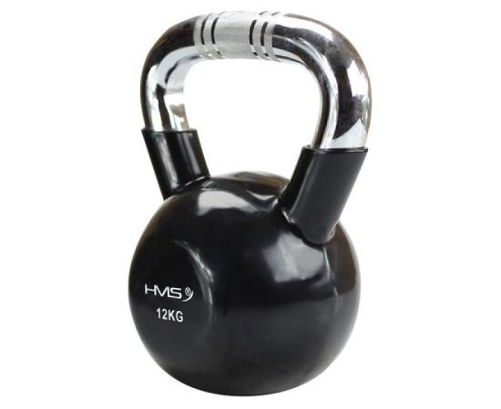 Kettlebell cast iron handle knurled chrome HMS KTC16 BLACK