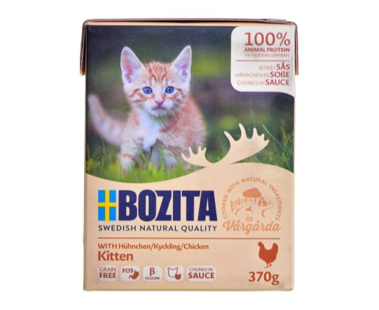 Cat food Bozita Chunks in sauce with Chicken for Kitten 370g