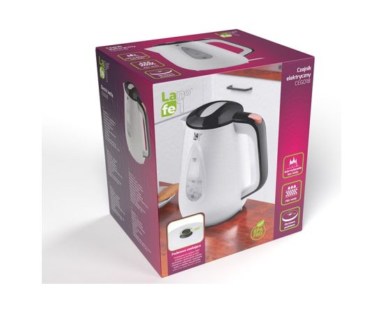 LAFE CEG018 white electric kettle 1.7 L Black, White 2200 W