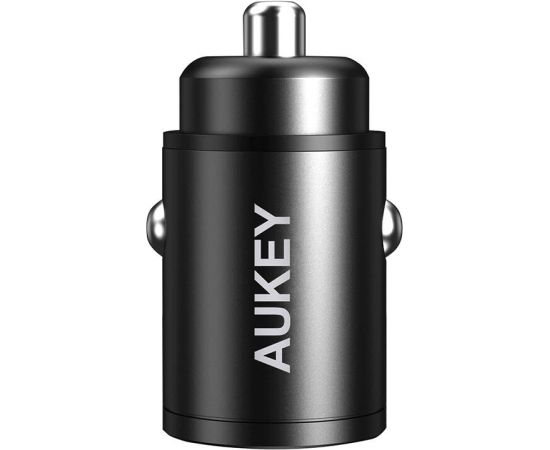 Car charger Aukey CC-A3, 1xUSB-A, 1xUSB-C, 30W (black)