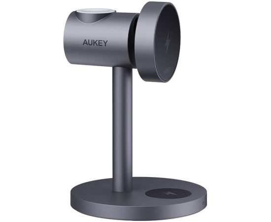 Wireless charger MagFusion 3 in 1 Aukey LC-MC311, 15W Qi2 (gray)