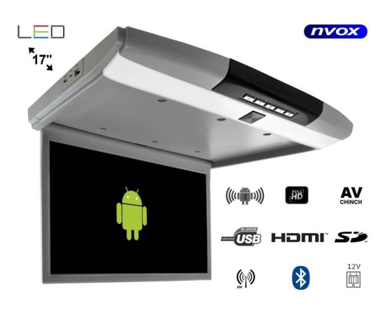 Monitor Nvox Monitor podwieszany podsufitowy led 17cali z systemem android usb fm bt wifi 12v/24v