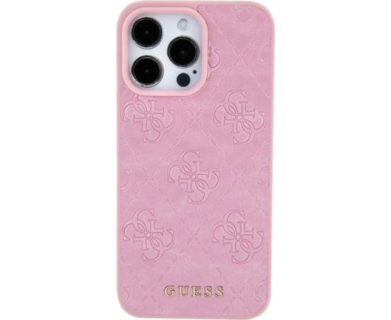 Guess Leather 4G Stamped Back Case Aizsargapvalks Priekš Apple iPhone 15