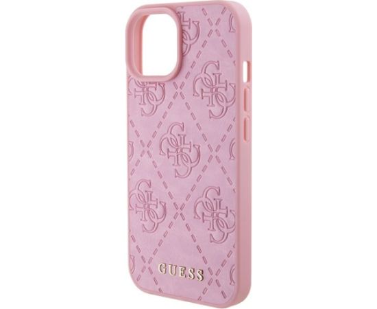 Guess Leather 4G Stamped Back Case Aizsargapvalks Priekš Apple iPhone 15